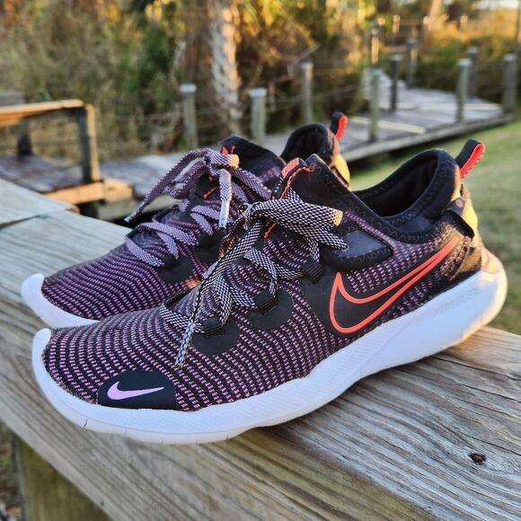 Nike Shoes - Nike Women's Flex Running Black Pink Knit Upper Sneakers Size 6.5